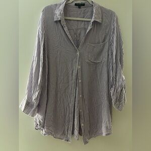 Velvet Heart Purple and White Striped Top Size 1X